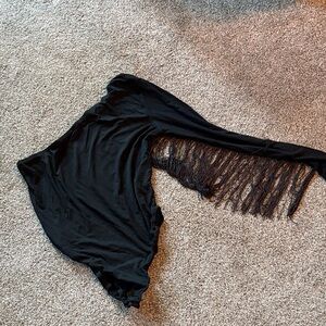 Black Fringe Bodysuit